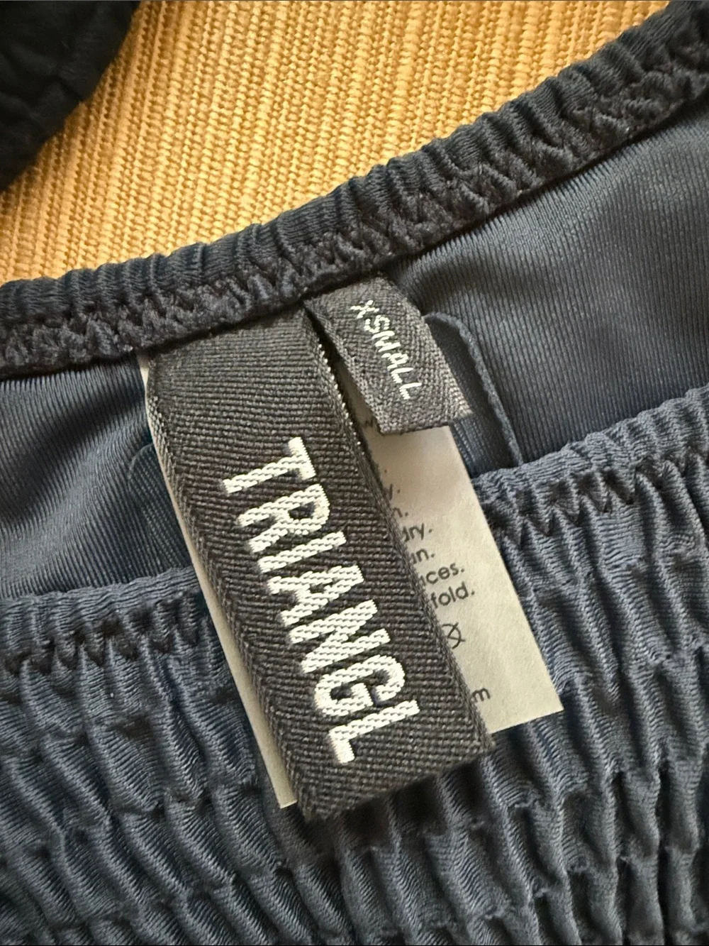 triangl swimwear Navy Smocked Textured Bikini Set